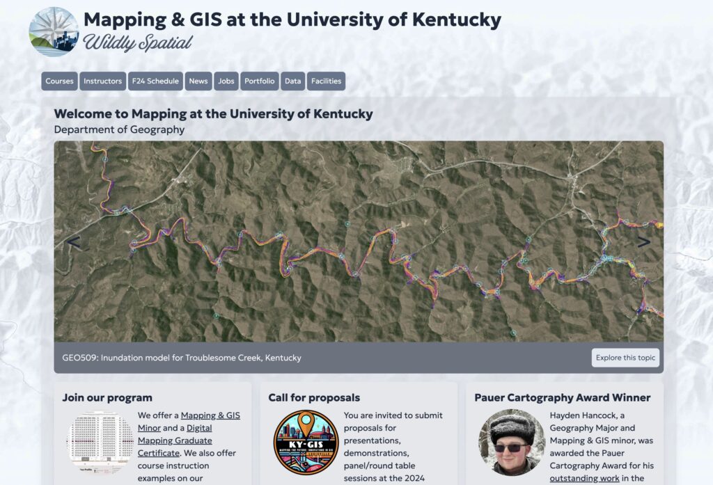 Portal for UKy Geography mapping & GIS: https://gis.uky.edu